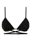Twinset Haut De Maillot De Bain Triangle Avec Broderie In 00006 Nero