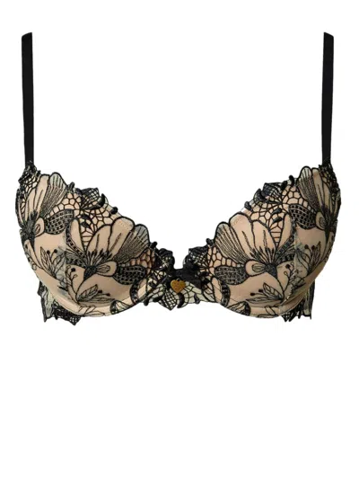 Twinset Embroidered Tulle Push-up Bra In Neutrals