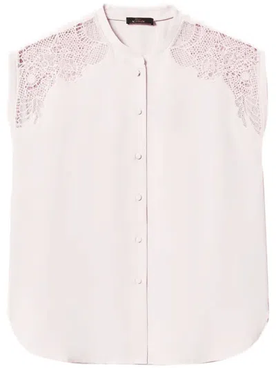 Twinset Embroidered Twill Shirt In Pink