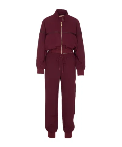 Twinset Embroidered-logo Track Suit In Burgundy