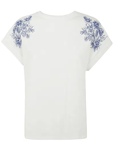 Twinset Embroideres T-shirt In Blue