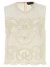 Twinset Twin Set Embroidery À Jour Top In White