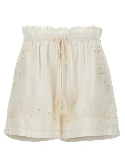 Twinset Embroidery Shorts In White