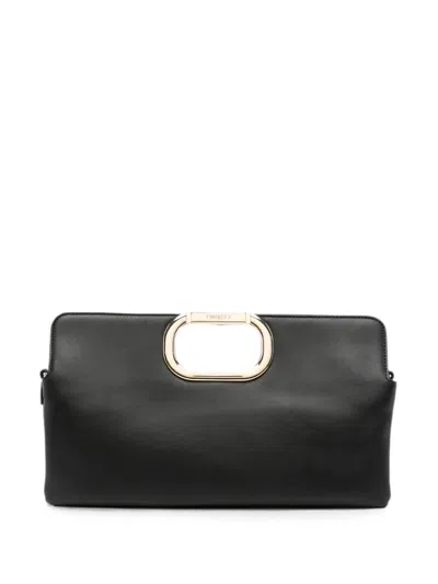 Twinset Engraved-logo Tote Bag In Black