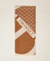 Twinset Étole En Drap Jacquard Avec Logo In Brown