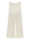 Twinset Eyelet-knit Trousers In Neutral