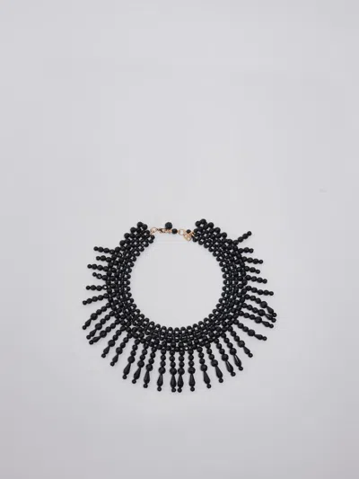 Twinset Fabric Necklace In Nero