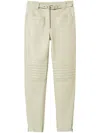 Twinset Fairfax Leather Biker Trousers In Neutrals
