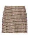 Twinset Beige Check Motif Skirt In Brown