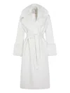 Twinset Faux-fur Belted Coat In White
