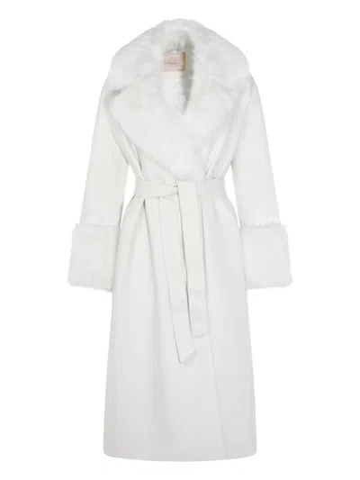 TWINSET FAUX-FUR BELTED COAT