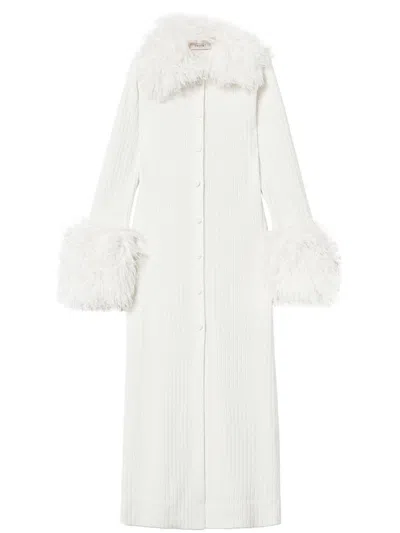 Twinset Faux-fur Cardi Dress In White