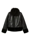 Twinset Faux-leather Coat In Black