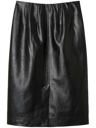 Twinset Faux-leather Skirt In Black