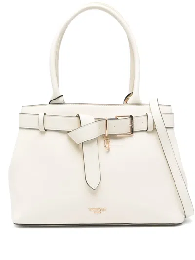Twinset Faux-leather Tote Bag In Neutrals