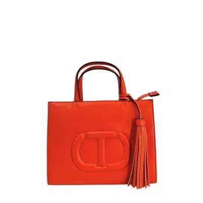 Twinset Logo-embossed Tassel-detail Tote Bag In Red