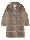 Twinset Faux-shearling Coat In Neutrals
