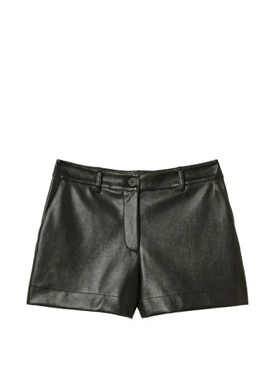 Twinset Faux-leather Shorts In Black