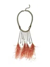 Twinset Feather-tassel Necklace In Gold