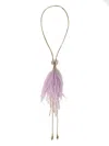 Twinset Feather-tassel Necklace In Purple