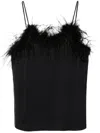 Twinset Feather-trim Cami Top In Black