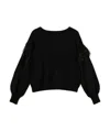 Twinset Feather-trim Sweater In Black