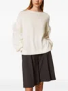 Twinset Feather-trim Sweater In Multi