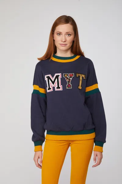 Twinset Felpa Colorblock Myt In Blue