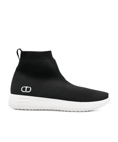 Twinset Kids' Fessura Trainers In Black