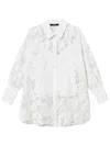 Twinset Fil-coupé Effect Organza Shirt In White