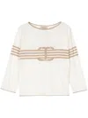 Twinset Fine-knit Lurex Jumper In White