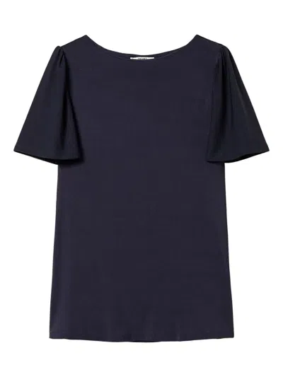 Twinset Fine Knitted T-shirt In Blue