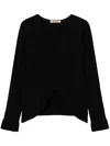 Twinset Fitted Knit Cardigan In Black