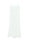 Twinset Aqua Green Midi Dress With Side Slit In White