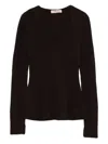 Twinset Fitted Ribbed Knit Sweater With Deep V-neckline In Black