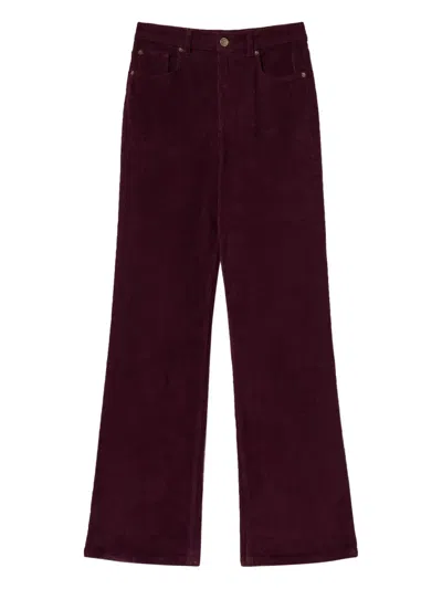 Twinset Five-pocket Corduroy Trousers In Purple