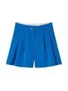 Shop Twinset Flannel Shorts In Blue