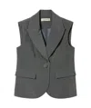 Twinset Flannel Single-breasted Waistcoat In Black