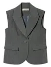 Twinset Flannel Single-breasted Waistcoat In Grey
