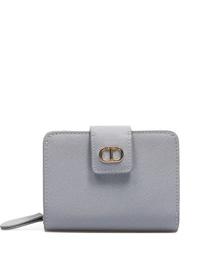 Twinset Flap-fastening Logo Wallet In Blue