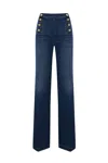 Twinset Flare Jeans With Decorative Buttons In Denim