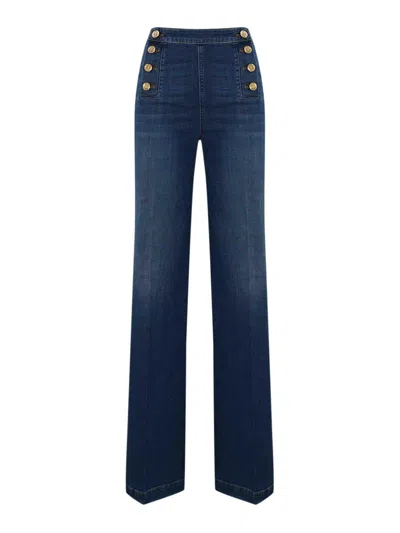 TWINSET FLARE JEANS WITH DECORATIVE BUTTONS