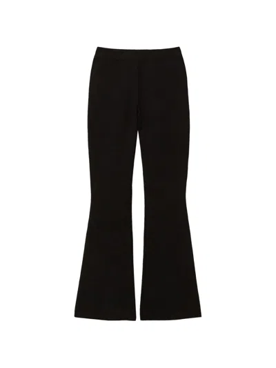 Twinset Flared Knit Trousers In Black