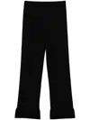 Twinset Flared Knitted Trousers In Black