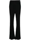 Twinset Flared Scallop-trim Trousers In Black