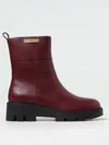 Twinset Flat Ankle Boots  Woman Color Burgundy In Burgunderrot