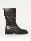 Twinset Strap-embellished Combat Boots In Kaffee Braun