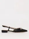 Twinset Raffia Sandal With Jeweled Clamp In Black
