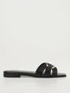 Twinset Oval T-plaque Leather Slides In Black