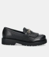 Twinset Twin-set Tassel Loafers With Logo Chain In Black